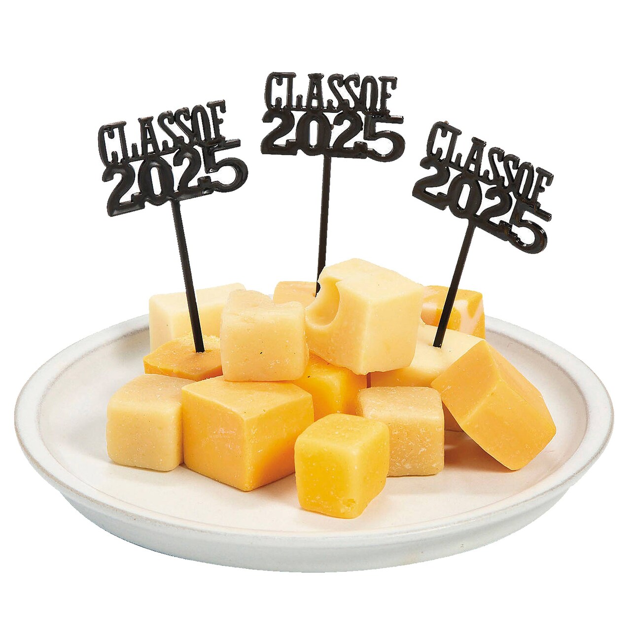 3" Bulk 72 Pieces Graduation Party Class of 2025 Black Plastic Picks